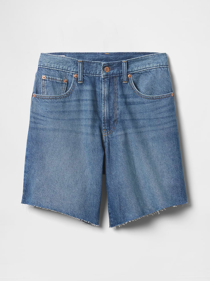 Image number 7 showing, 8" Mid Rise '90s Loose Denim Bermuda Shorts