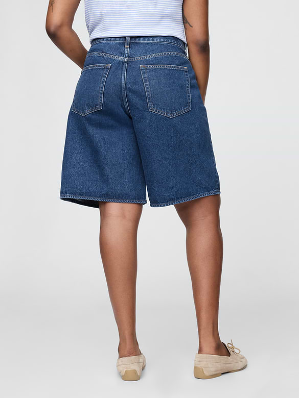 11" Mid Rise Longline Denim Shorts