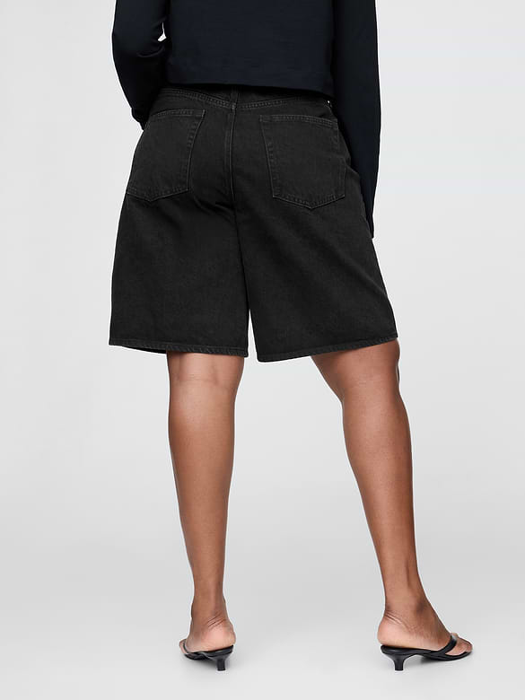11"  Mid Rise Longline Denim Shorts