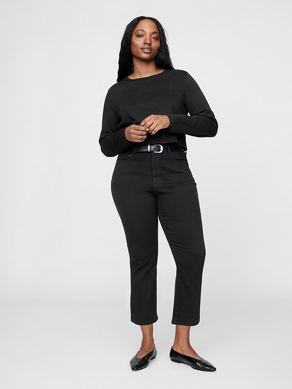 High Rise Cropped Capri Jeans