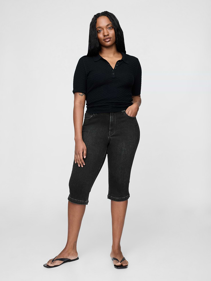 Image number 5 showing, High Rise Cropped Capri Jeans