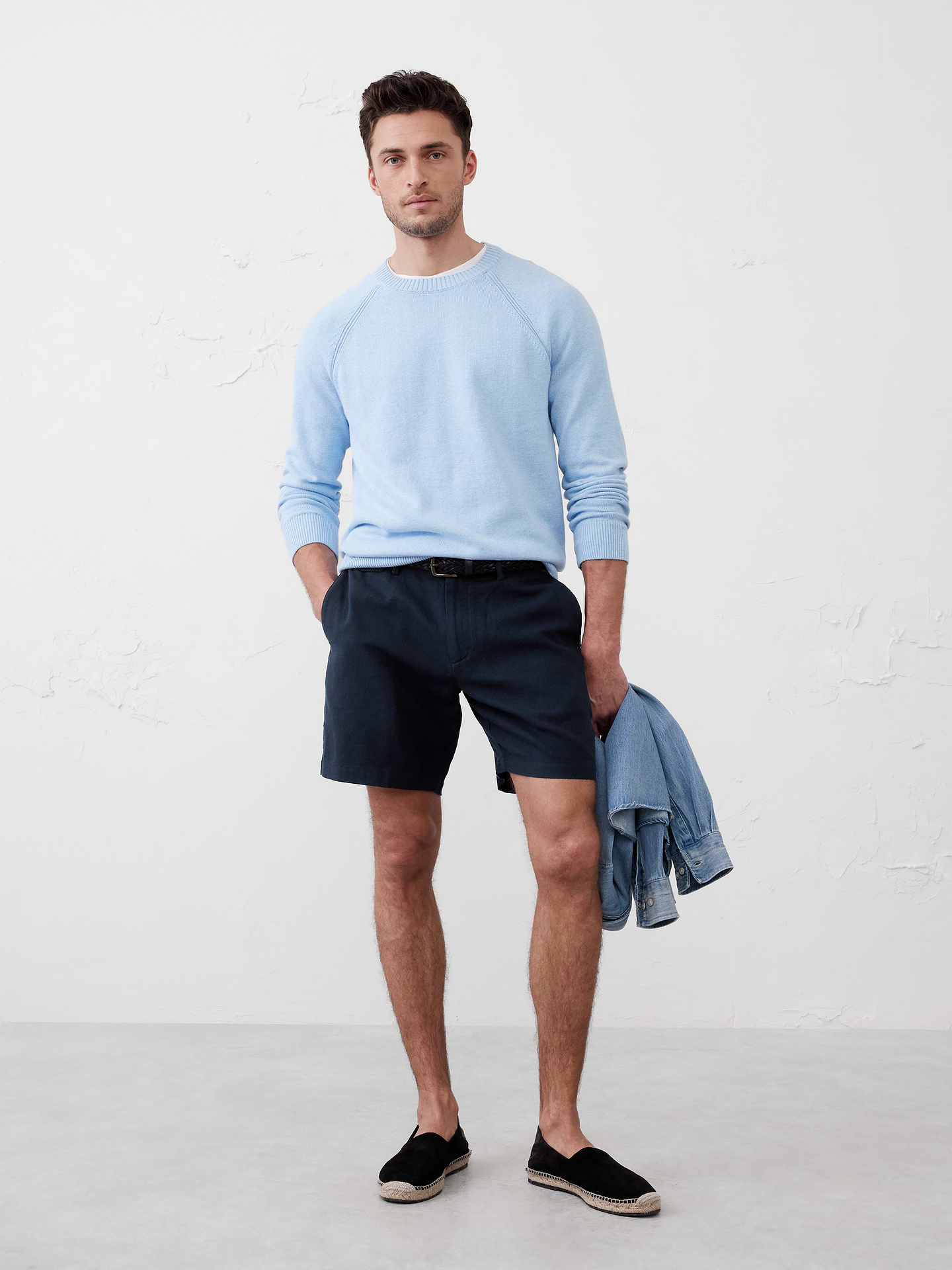 Image number 1 showing, 7" Linen-Blend Short