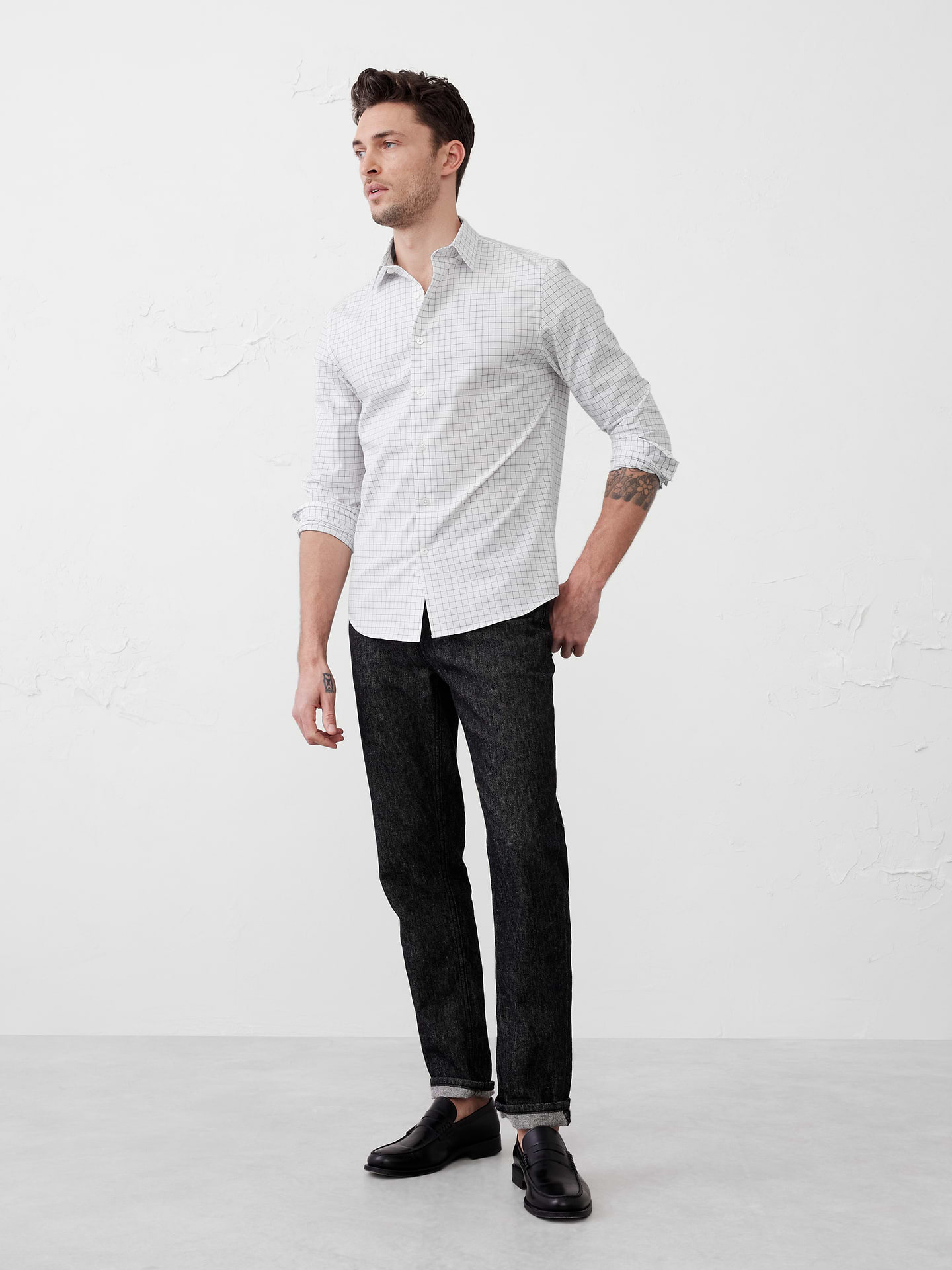 Image number 1 showing, Slim-Fit Untucked Dress Shirt