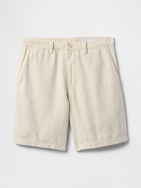 8" Linen-Cotton Shorts