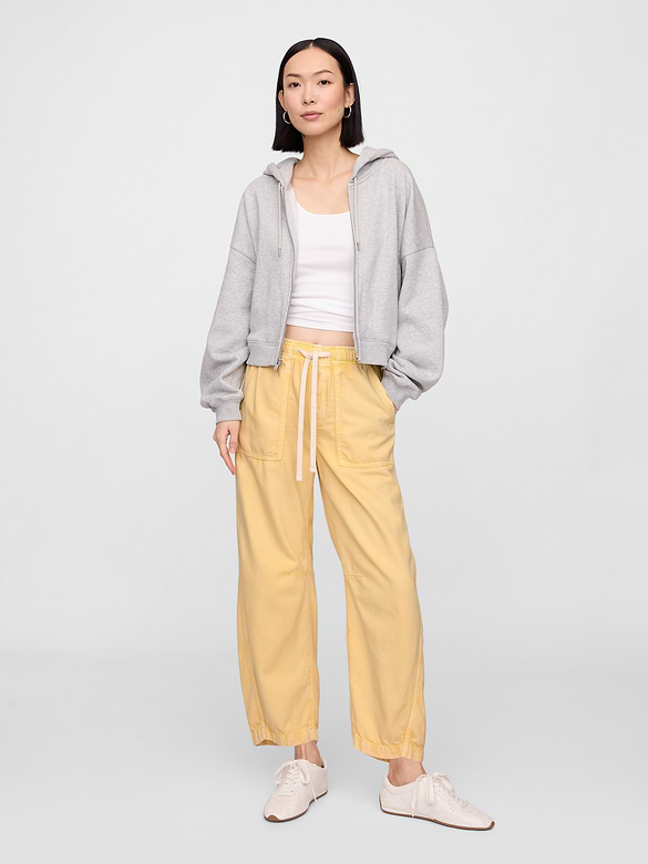 Mid Rise SuperSoft Pull-On Barrel Jeans