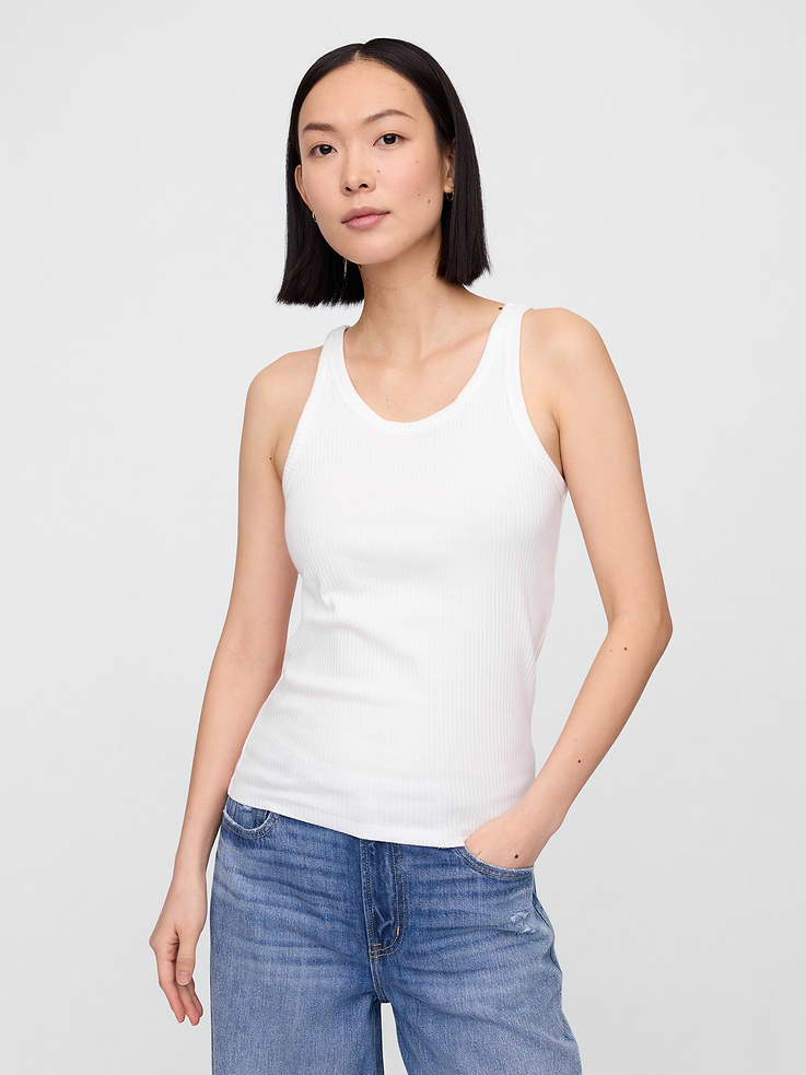 Image number 1 showing, Ribbed Scoopneck Tank Top