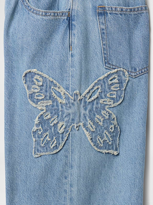 Kids High Rise Wide-Leg Jeans