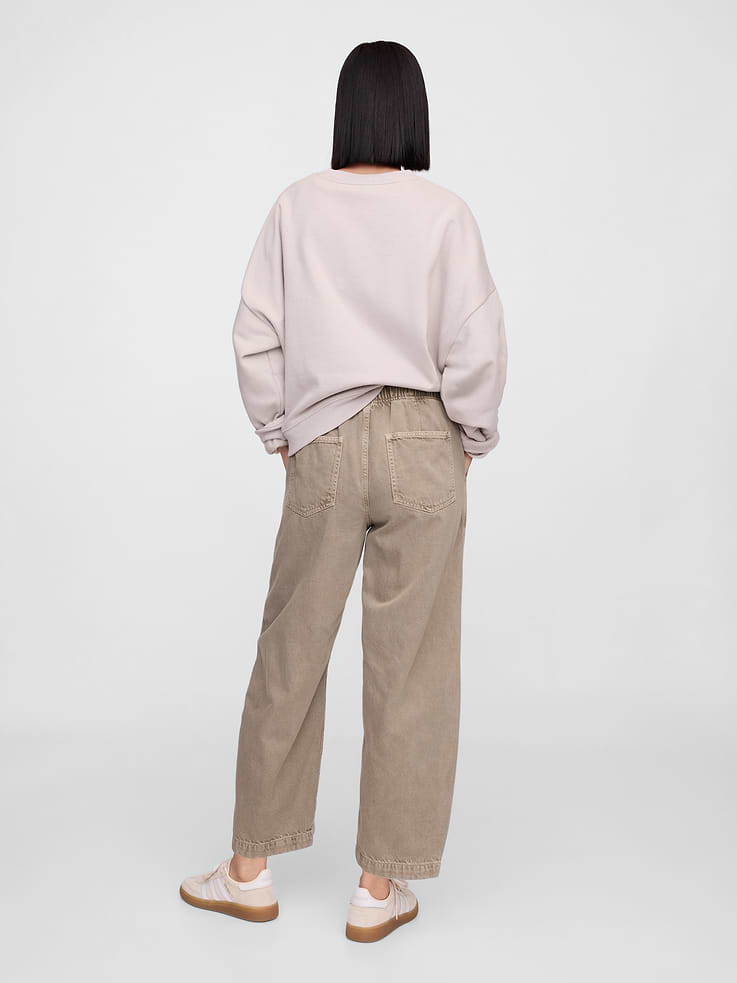 Image number 4 showing, Mid Rise SuperSoft Pull-On Barrel Jeans