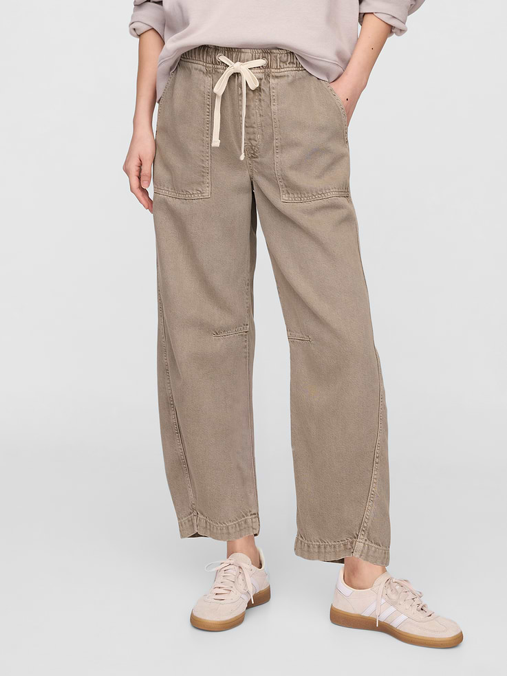 Image number 2 showing, Mid Rise SuperSoft Pull-On Barrel Jeans