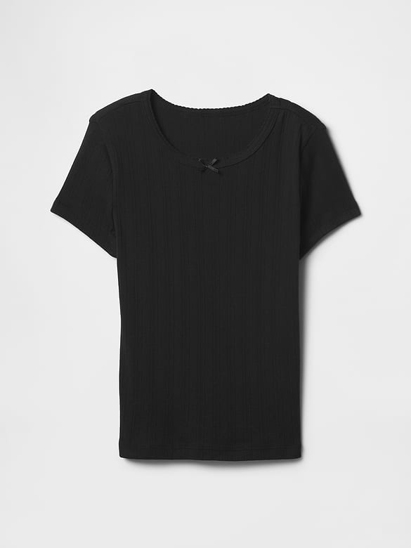 Kids Ribbed Crewneck T-Shirt