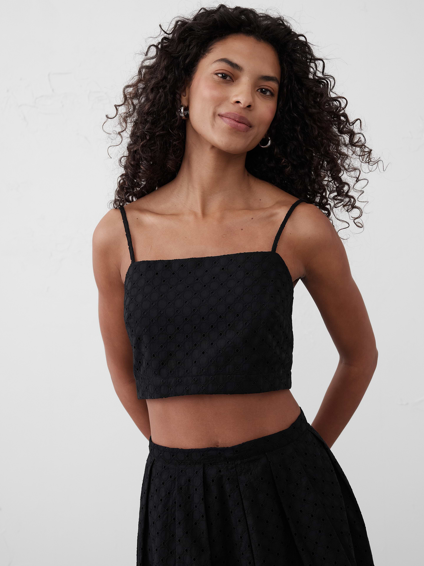 Image number 1 showing, Eyelet Cropped Cami