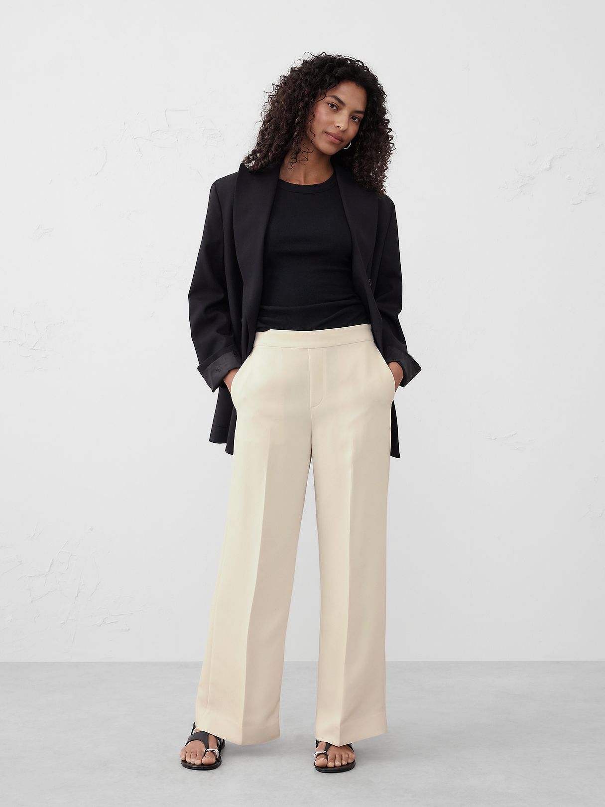 Hayden Crepe Wide-Leg Pant | Banana Republic Factory