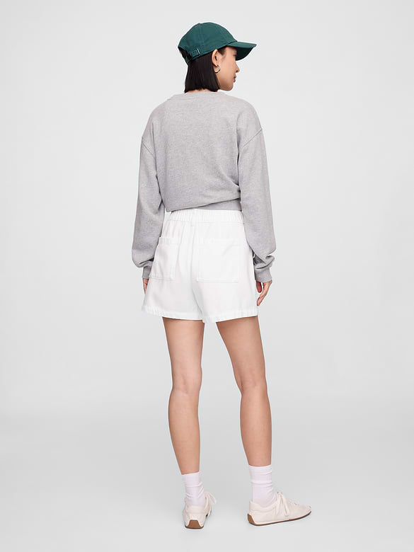 4" High Rise SuperSoft Denim Utility Shorts