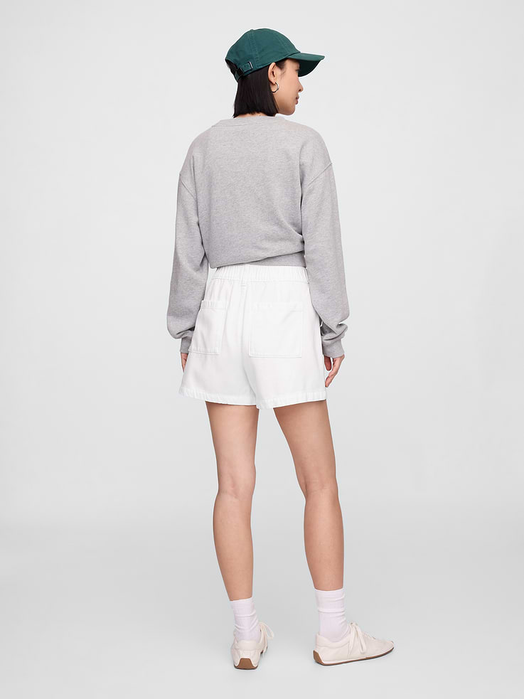 Image number 4 showing, 4" High Rise SuperSoft Denim Utility Shorts