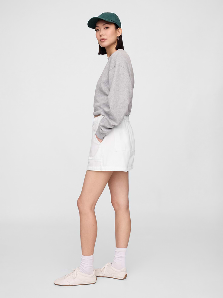 Image number 3 showing, 4" High Rise SuperSoft Denim Utility Shorts