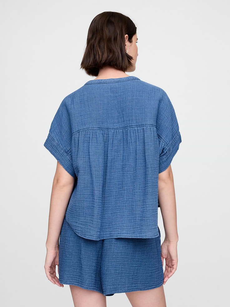 Image number 3 showing, Cotton Gauze Denim Shirt
