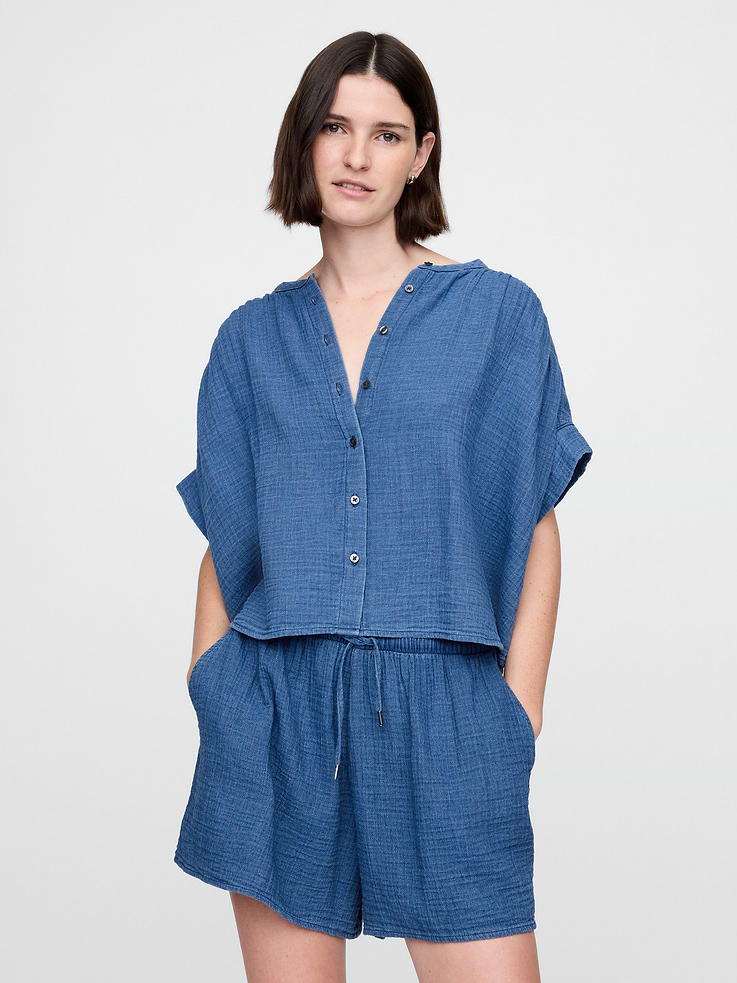 Image number 1 showing, Cotton Gauze Denim Shirt