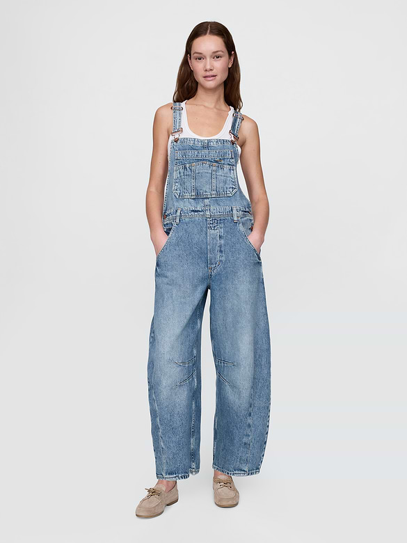 UltraSoft Denim Horseshoe Overalls