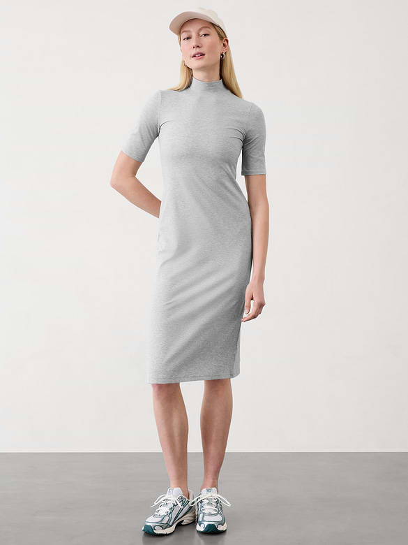 Signature Rib Mock Neck Dress