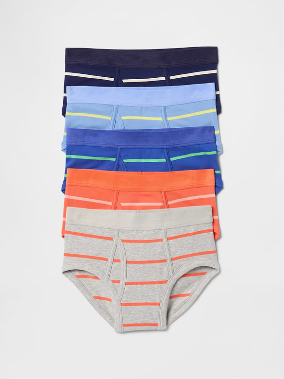 Kids Organic Stretch Cotton Briefs (5-Pack)
