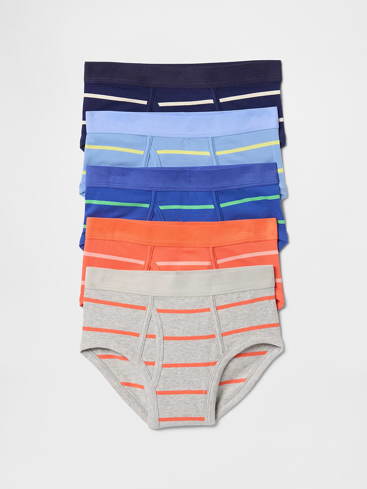 Image number 1 showing, Kids Organic Stretch Cotton Briefs (5-Pack)