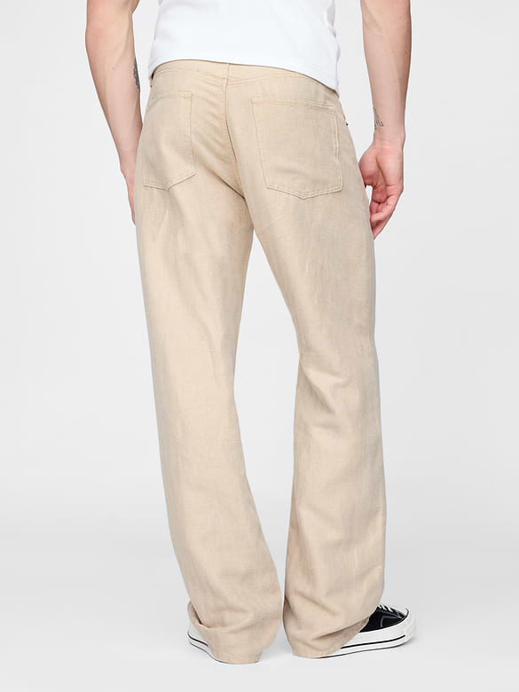 Linen-Cotton '90s Loose Herringbone Pants
