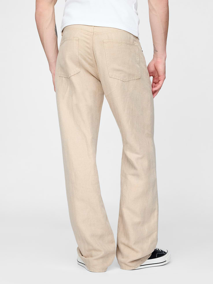 Image 4 of 6, Linen-Cotton '90s Loose Herringbone Pants