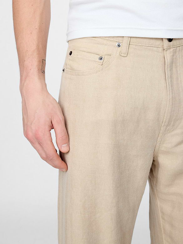 Linen-Cotton '90s Loose Herringbone Pants