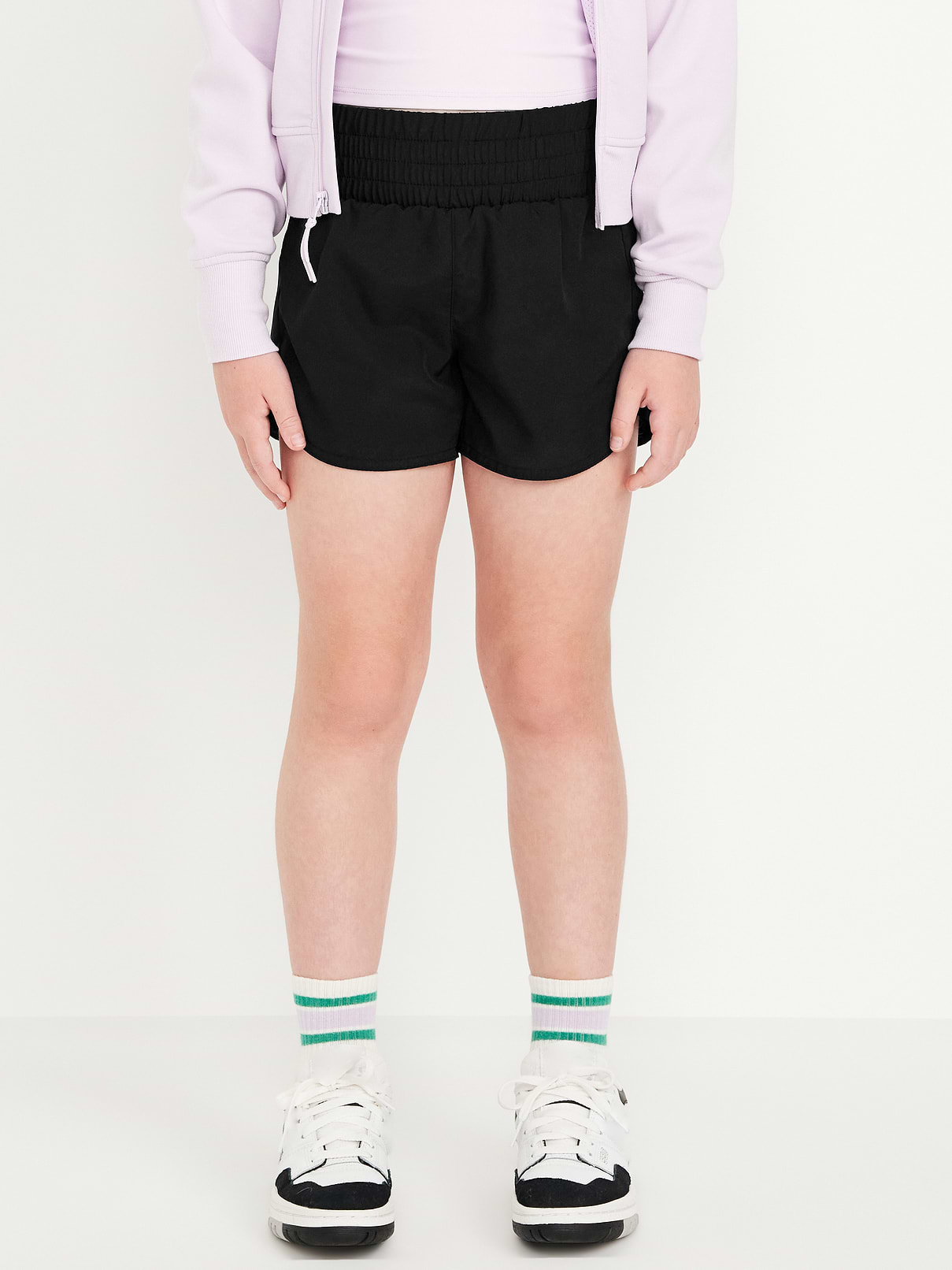 Image number 3 showing, High-Waisted Dolphin-Hem Run Shorts for Girls
