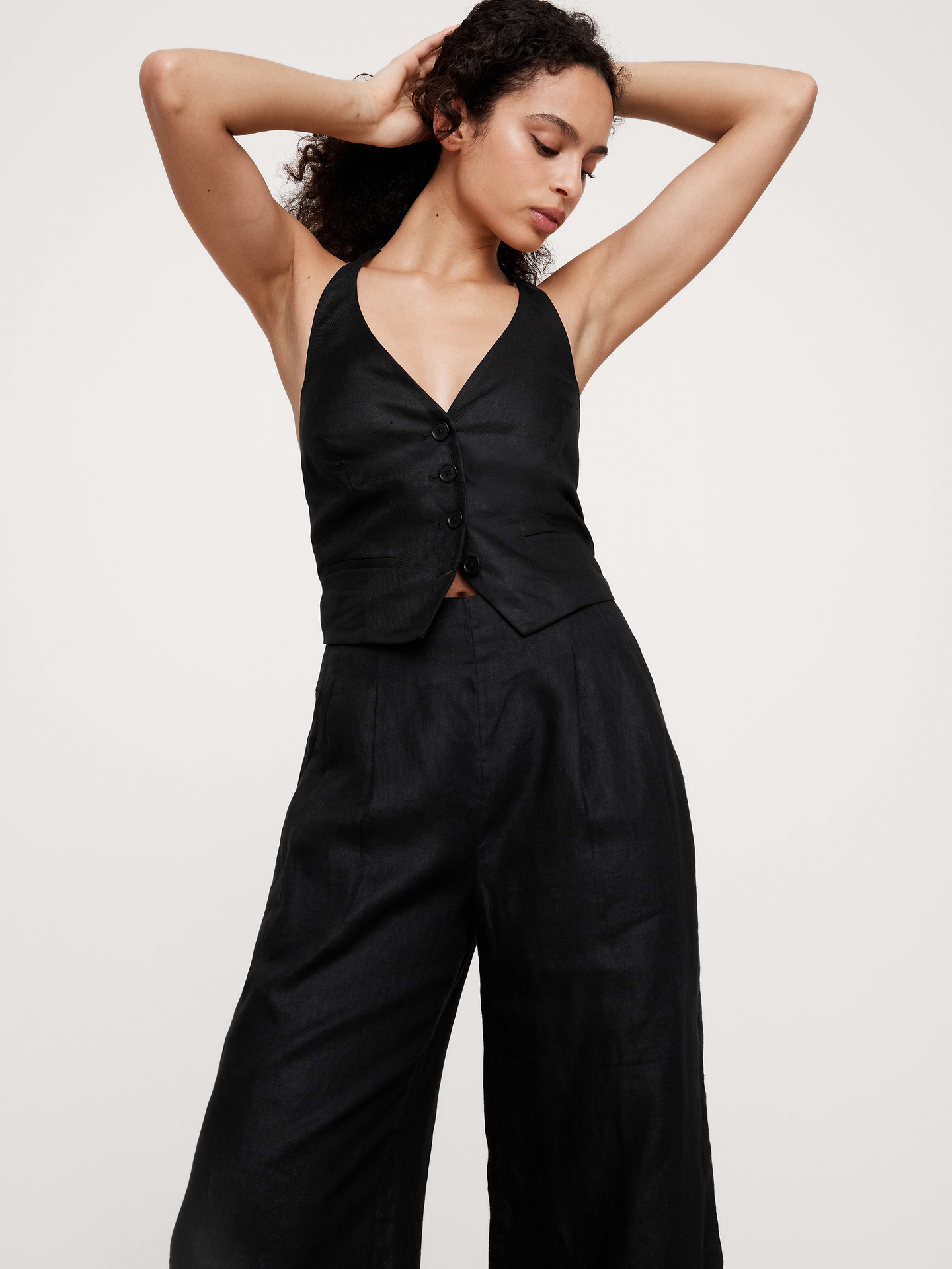 Image number 1 showing, Linen Halter Vest