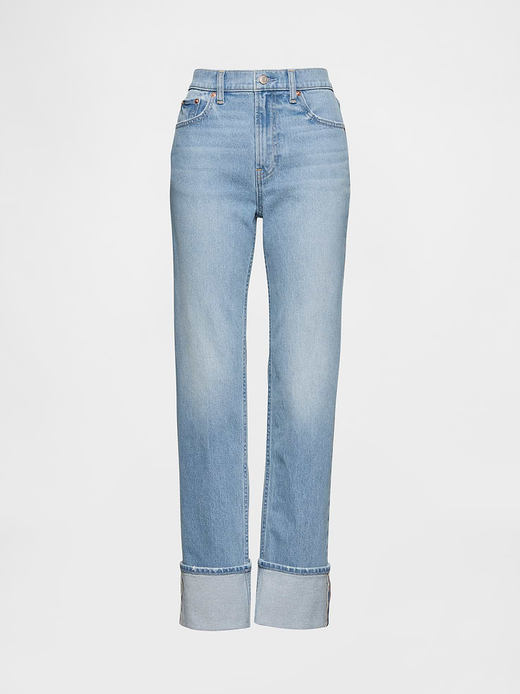 Image number 5 showing, High Rise Cuffed '90s Slim Straight Jeans