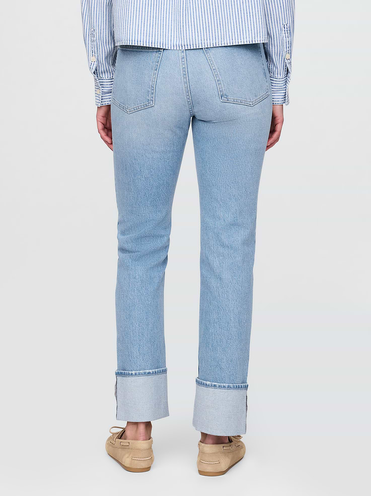 Image number 4 showing, High Rise Cuffed '90s Slim Straight Jeans