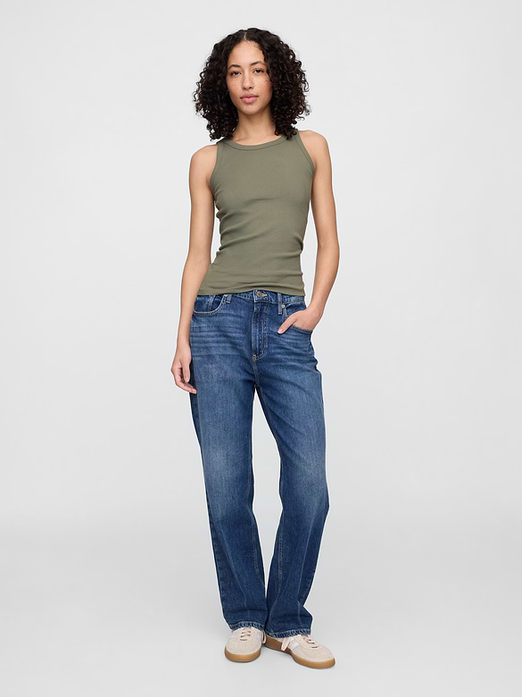 Ribbed Scoopneck Tank Top