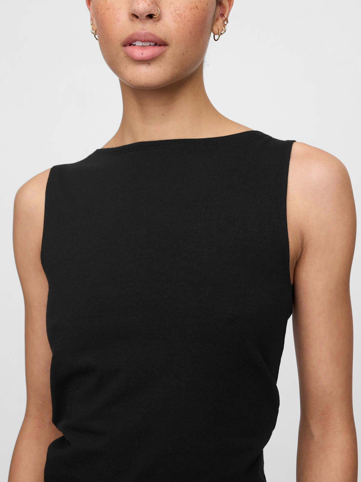 トップス draw drawers Cotton Boat Neck Tanktop Boatneck Tank Top | Gap Factory