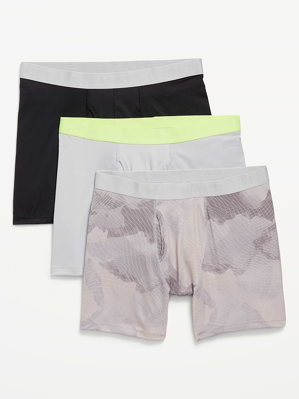 Go-Dry Cool Performance Boxer-Brief Underwear 3-Pack -- 5-inch inseam