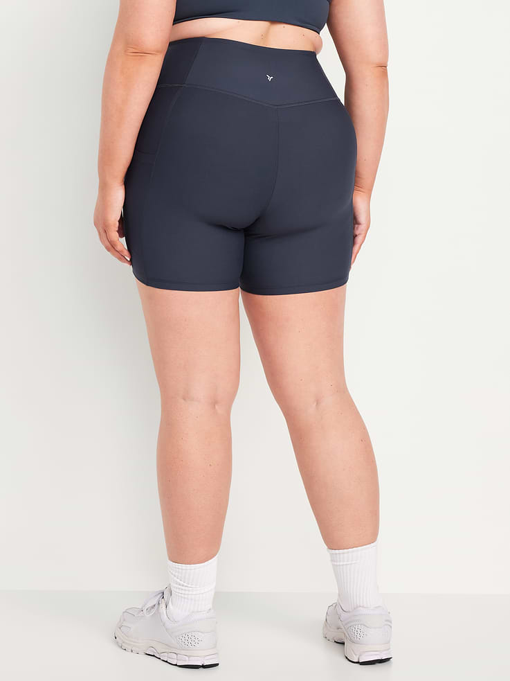 Image number 7 showing, High-Waisted PowerSoft Pocket Biker Shorts -- 6-inch inseam