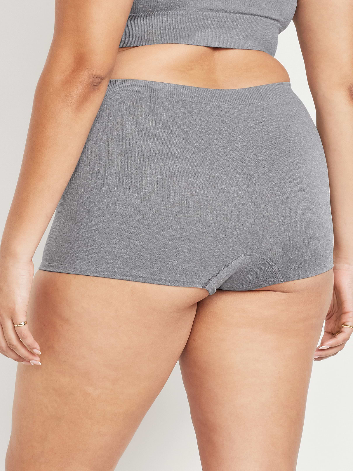 Image number 6 showing, Mid-Rise Seamless Ribbed Boyshort Underwear