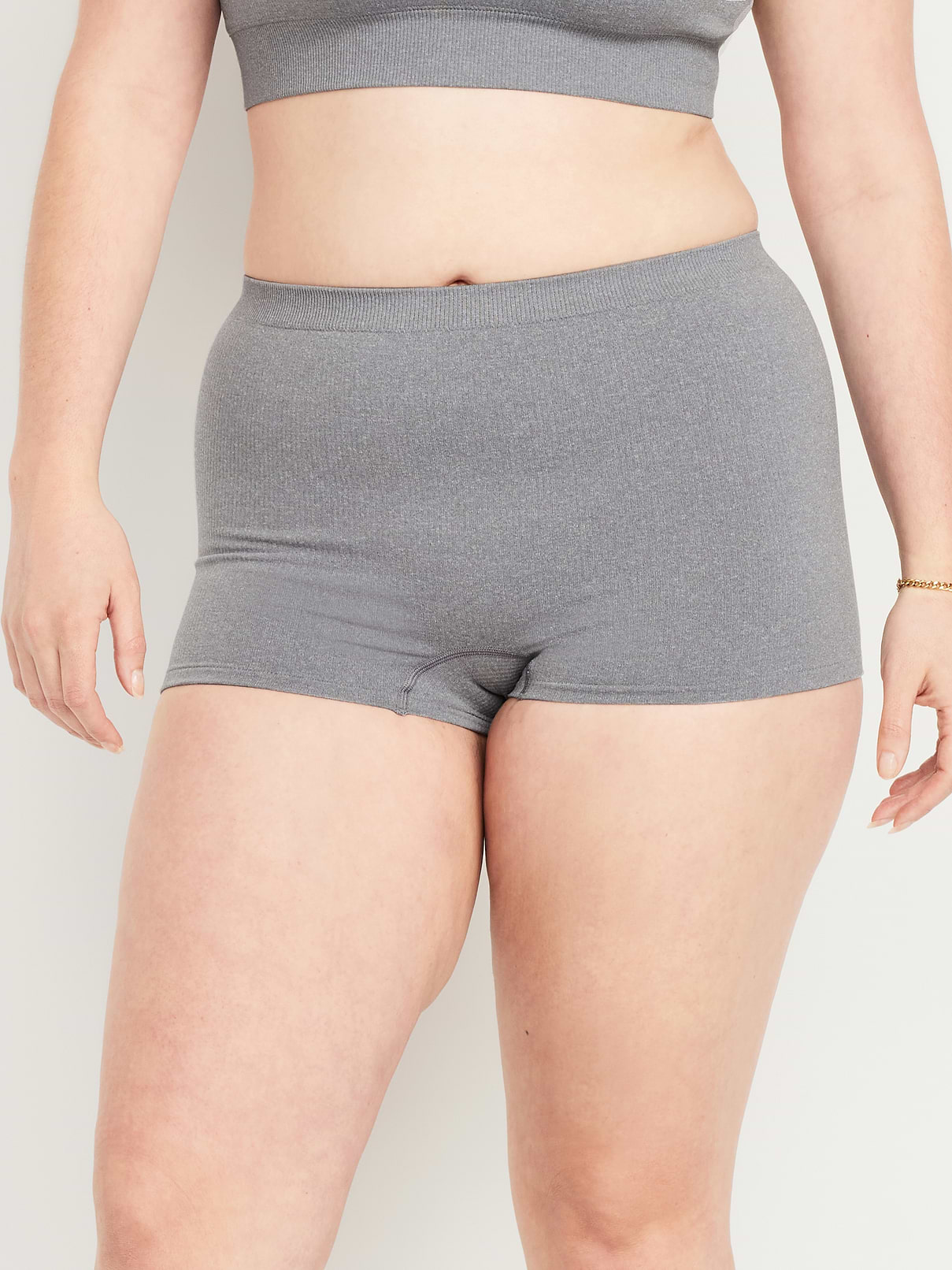 Image number 3 showing, Mid-Rise Seamless Ribbed Boyshort Underwear