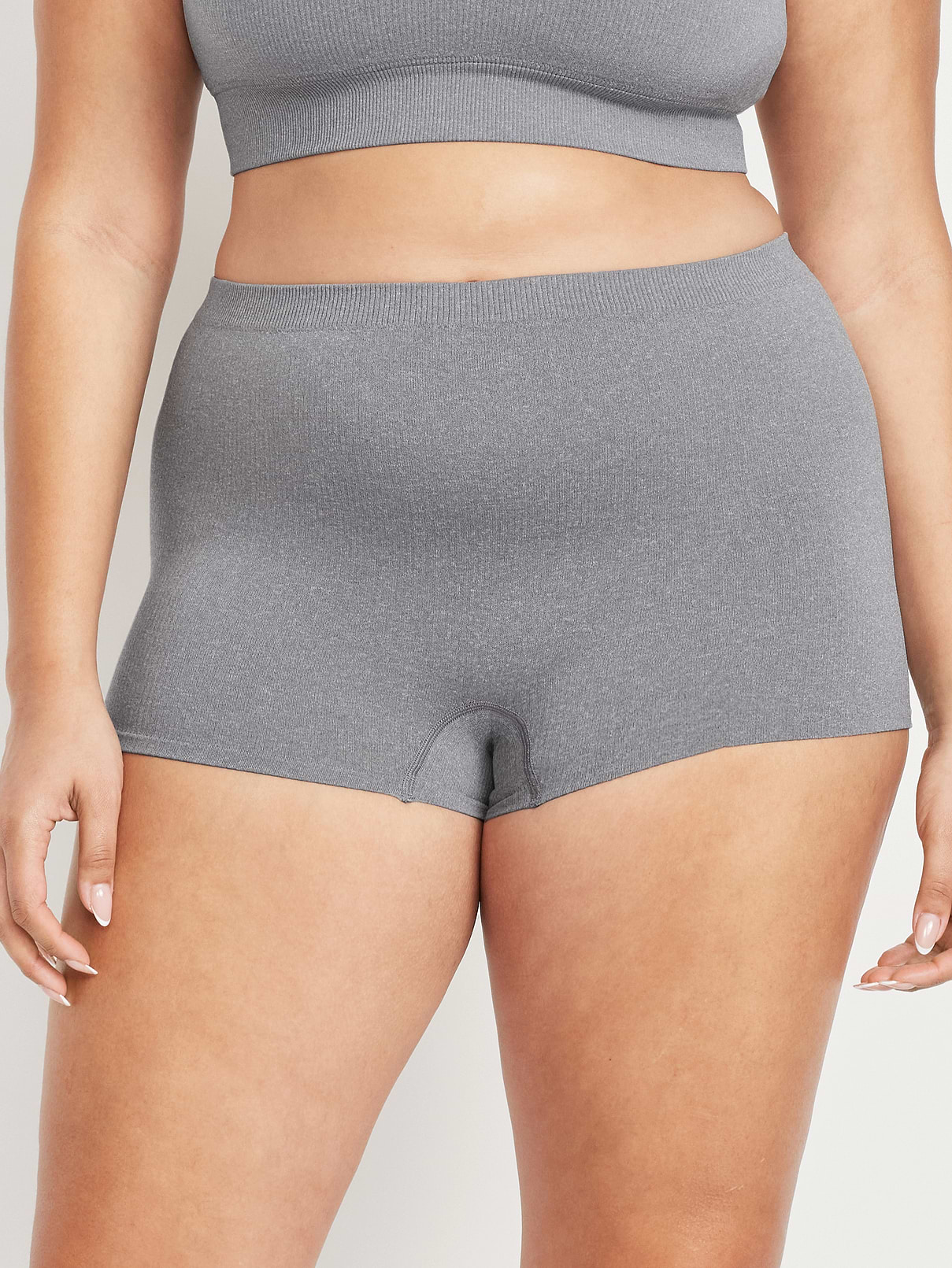 Image number 5 showing, Mid-Rise Seamless Ribbed Boyshort Underwear