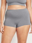 Image number 5 showing, Mid-Rise Seamless Ribbed Boyshort Underwear