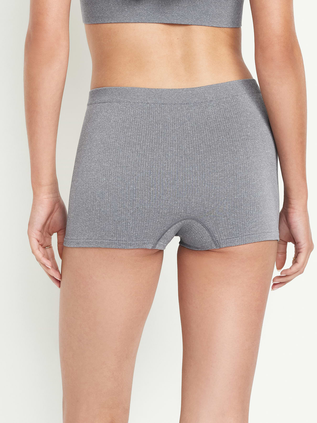Image number 2 showing, Mid-Rise Seamless Ribbed Boyshort Underwear