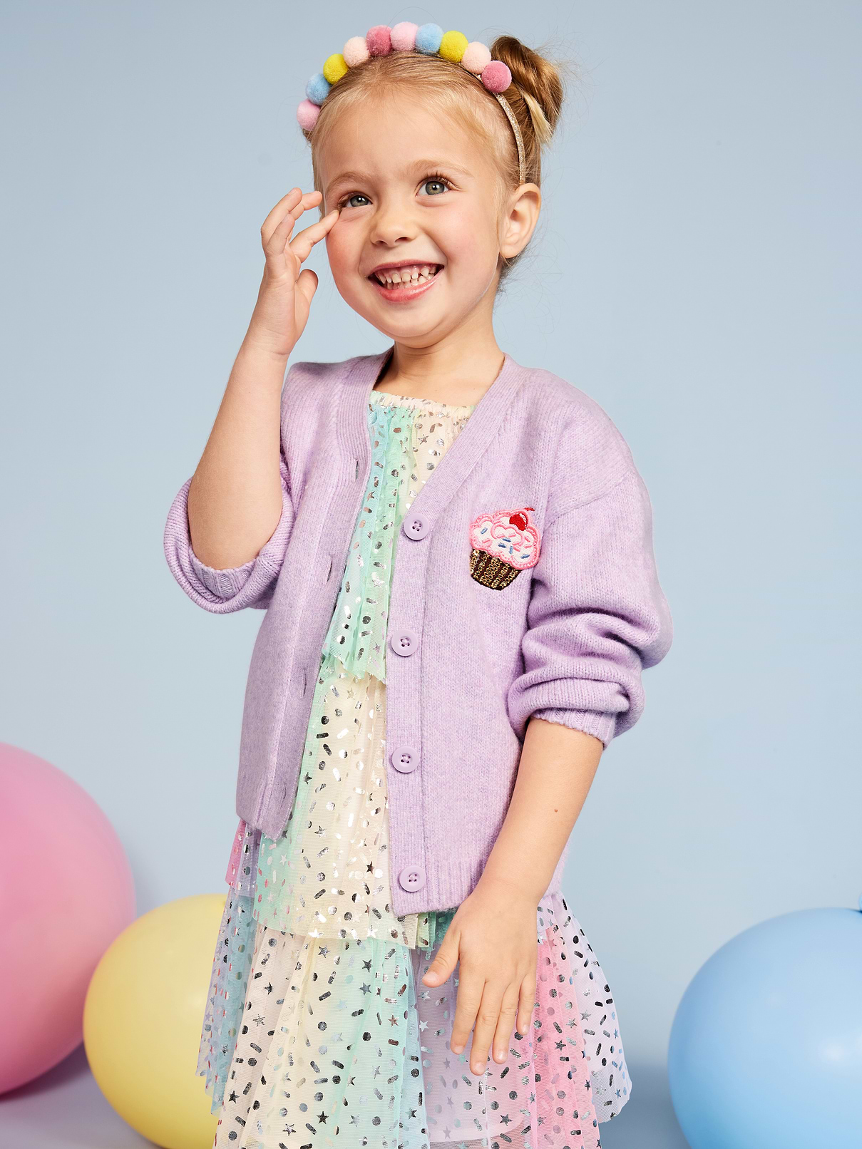 Image number 1 showing, SoSoft Birthday Embroidered Cardigan Sweater for Toddler Girls