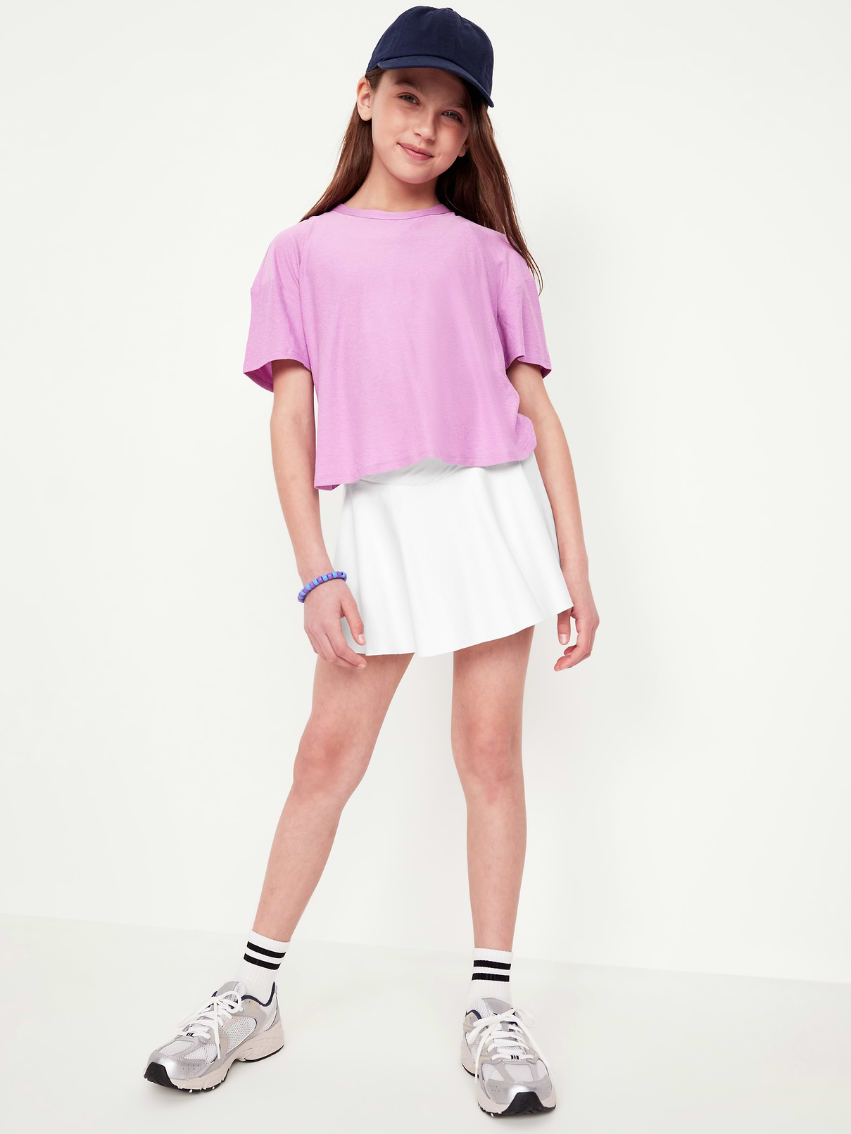 Image number 1 showing, High-Waisted Crossover PowerSoft Skort for Girls