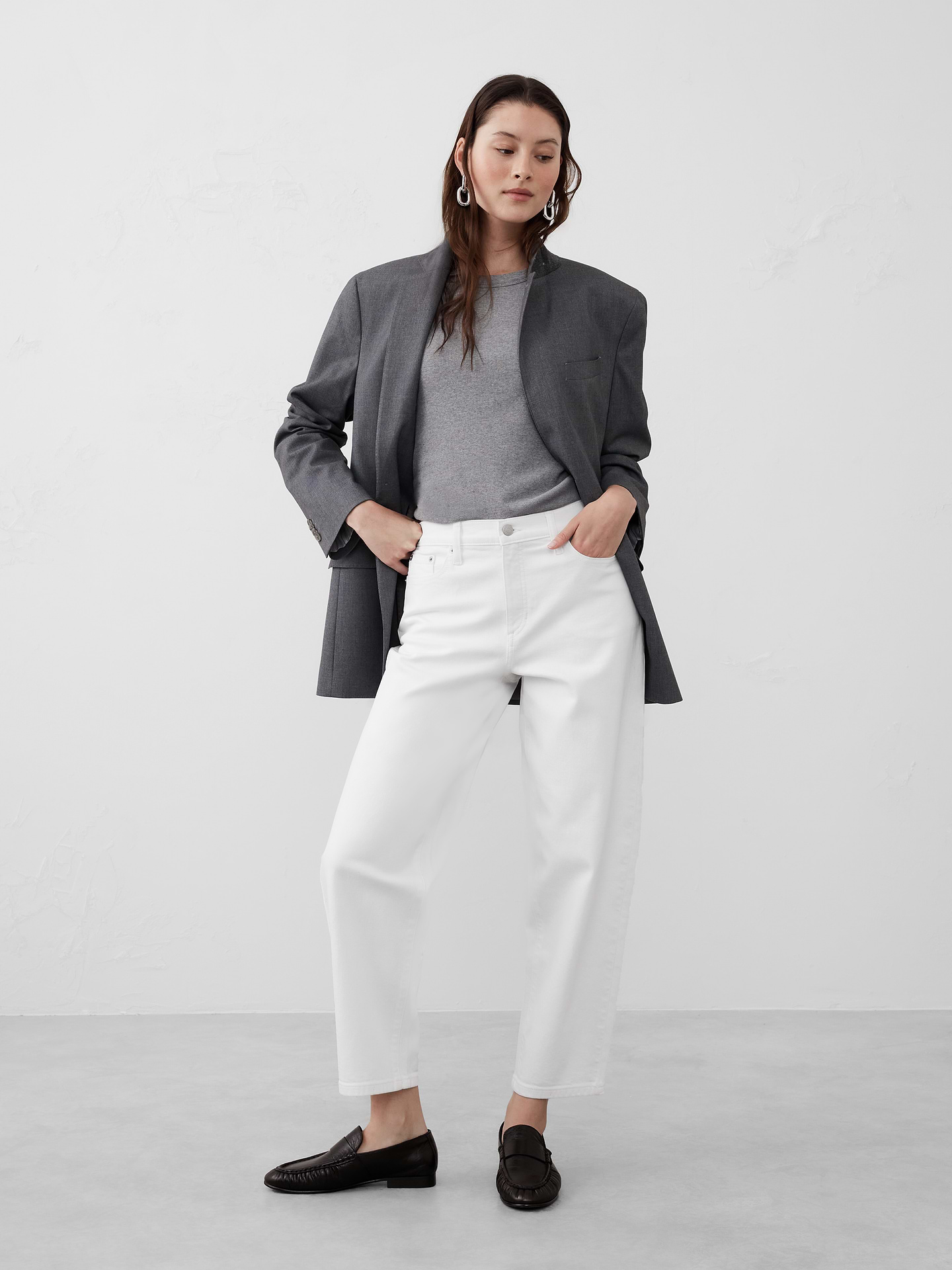 Image number 1 showing, Slim Barrel High-Rise Jean