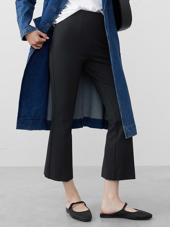 Bootcut Cropped Ponte Pull-On Pant