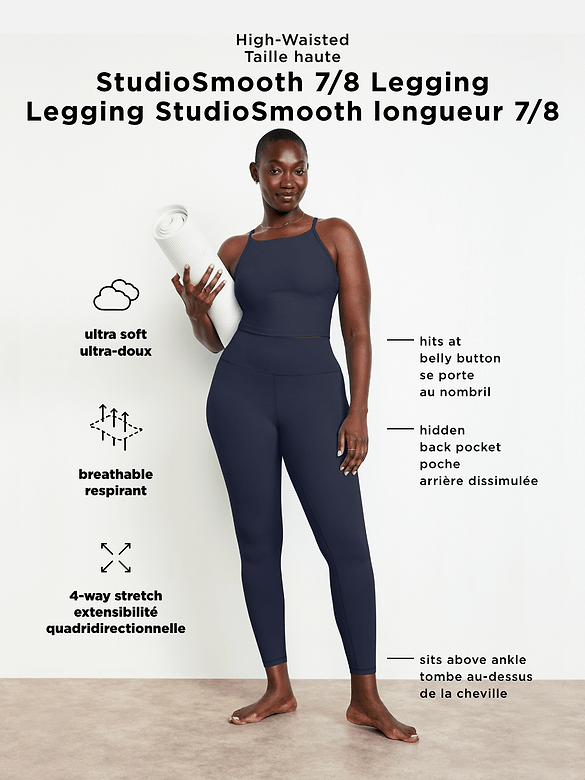 High-Waisted StudioSmooth 7/8 Leggings
