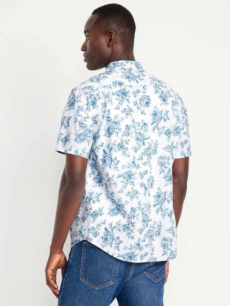 Image 2 de 4, Chemise passe-partout fleurie de coupe classique