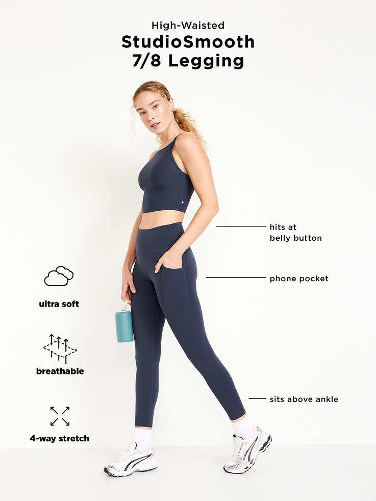 Image number 9 showing, High-Waisted StudioSmooth 7/8 Pocket Leggings