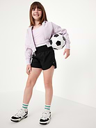 Image number 1 showing, High-Waisted Dolphin-Hem Run Shorts for Girls