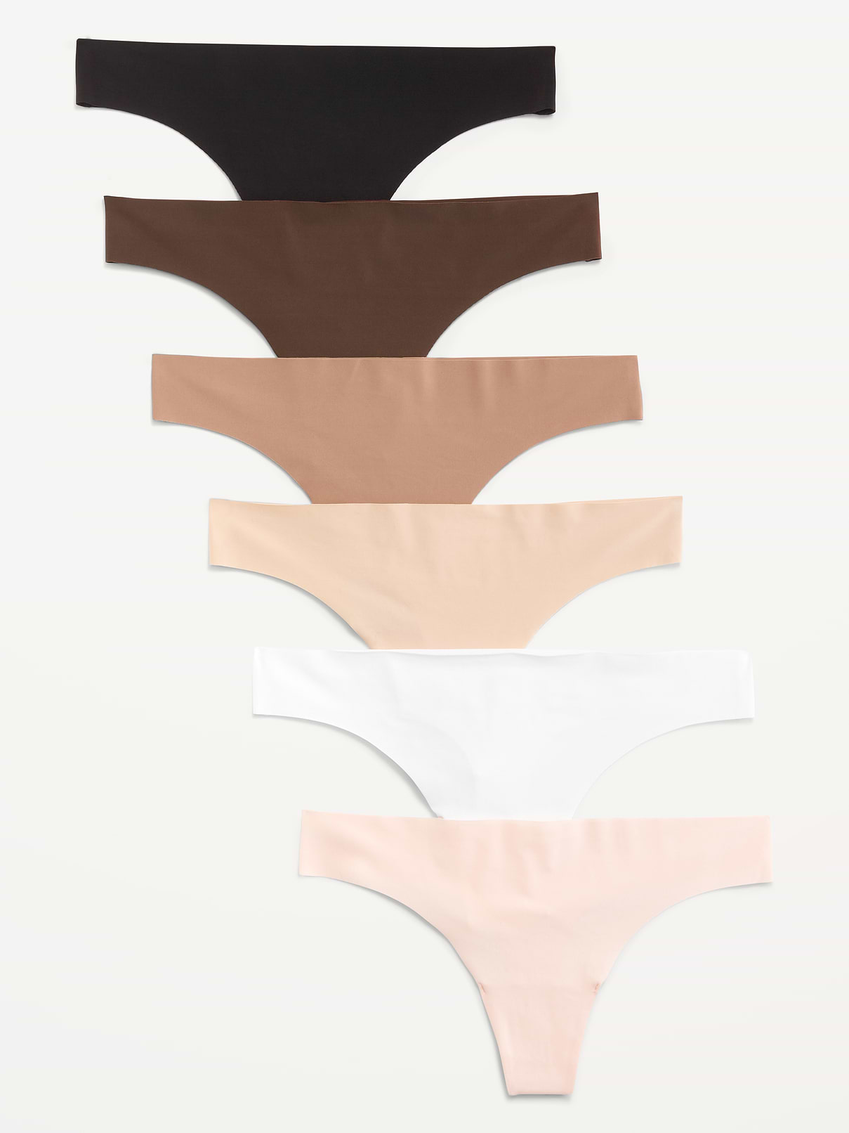 Image number 1 showing, Low-Rise No-Show Thong Underwear 6-Pack